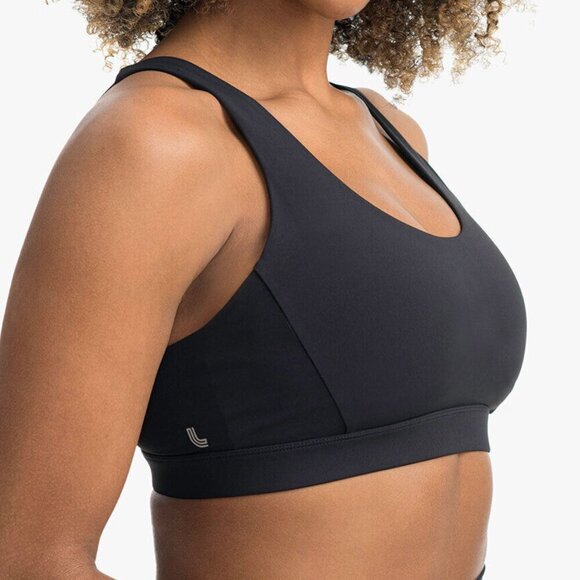 Lolë Black Sports Bra Convertible High Impact Hook Back Workout Active Top - Picture 2 of 13